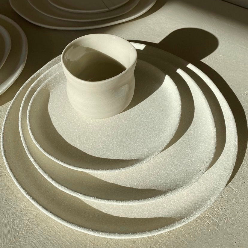 Mix & Match plates, textured white