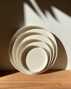 Plate set of 4, textured white