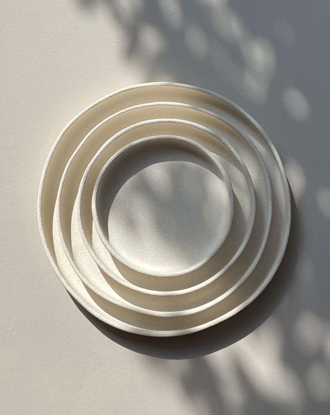 Plate set of 4, textured white